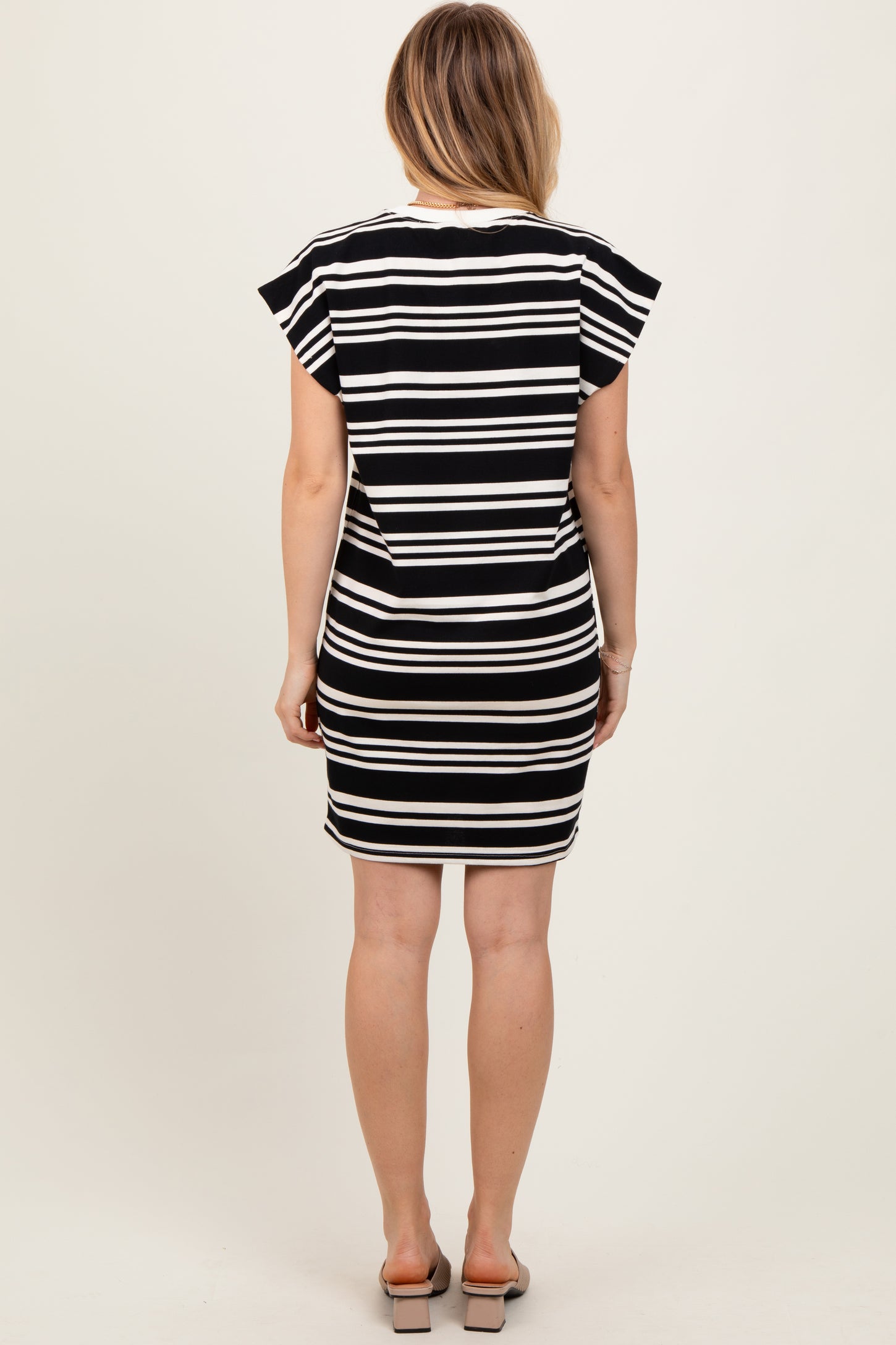 Black Multi-Striped T-Shirt Mini Dress