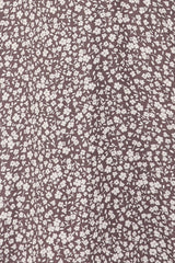 Mocha Floral Twist Front Long Sleeve Midi Dress