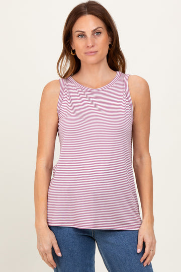 Lavender Striped Tank Top