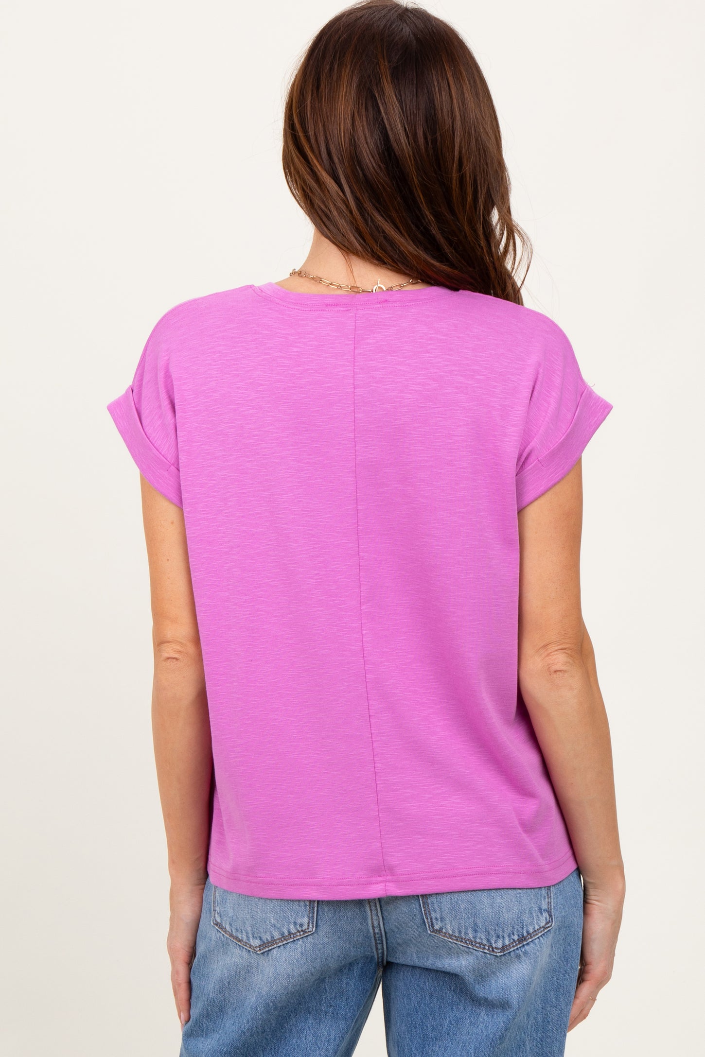 Lavender Rolled Short Sleeve Tee