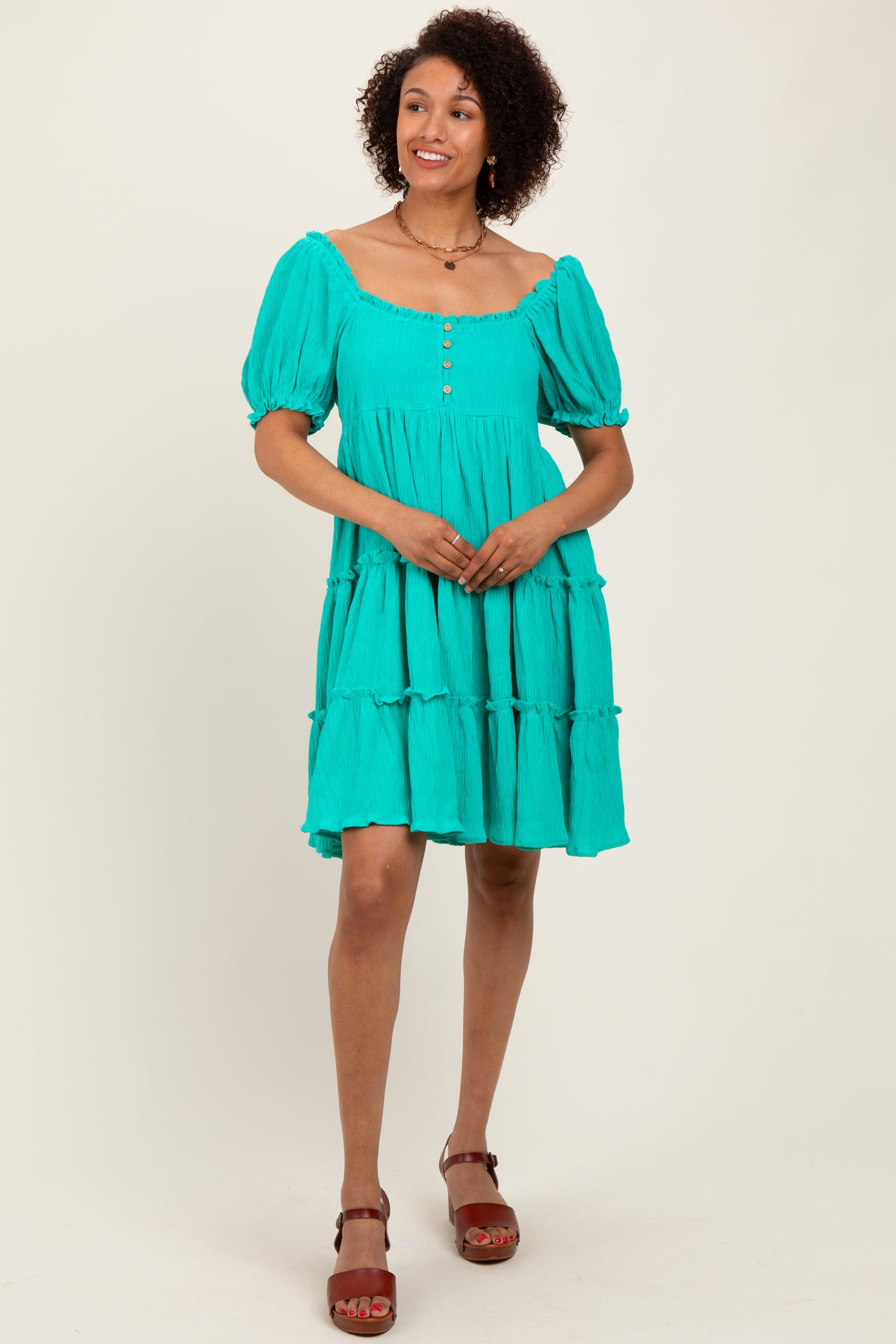 jade green maternity dress Green Side Slit Satin Maternity Maxi Dress Large