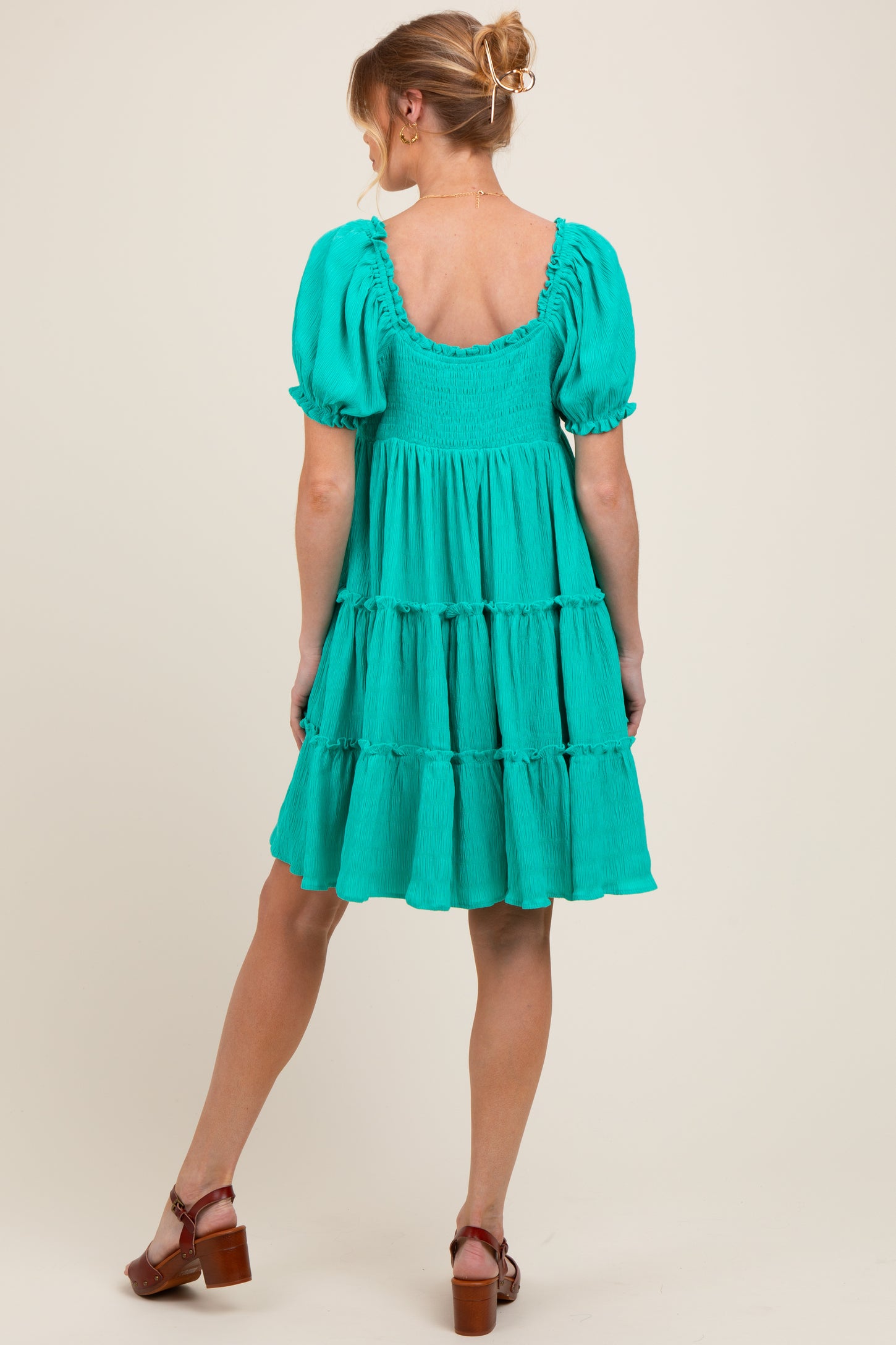 Jade Button Up Ruffle Tiered Maternity Dress Jade Button Up Ruffle Tiered Maternity Dress