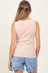Orange Striped Knit V-Neck Maternity Tank Top