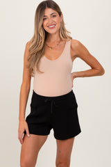 Black Patch Pocket Maternity Shorts