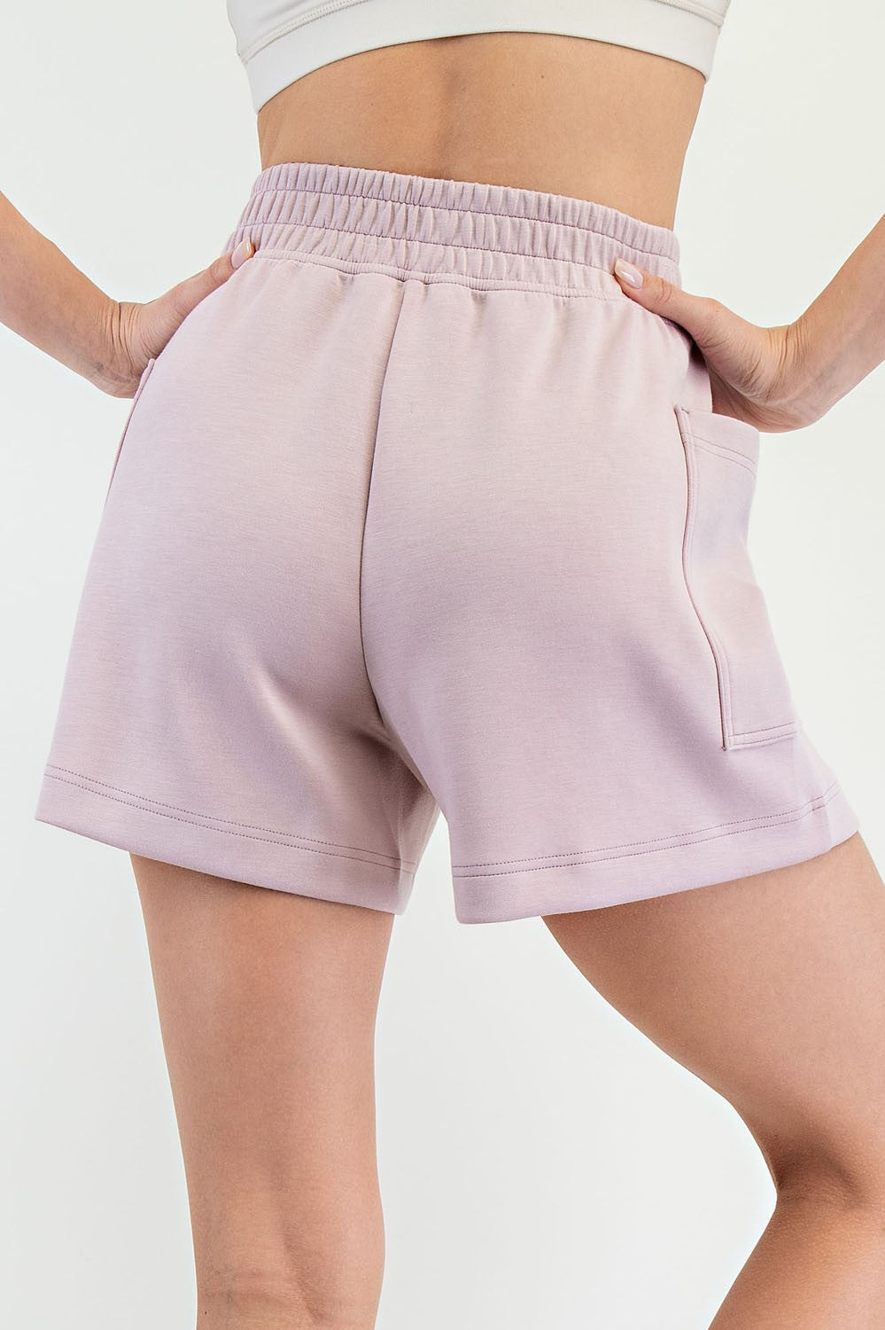 Light Pink Patch Pocket Shorts