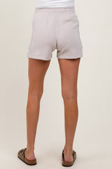 Beige Patch Pocket Maternity Shorts