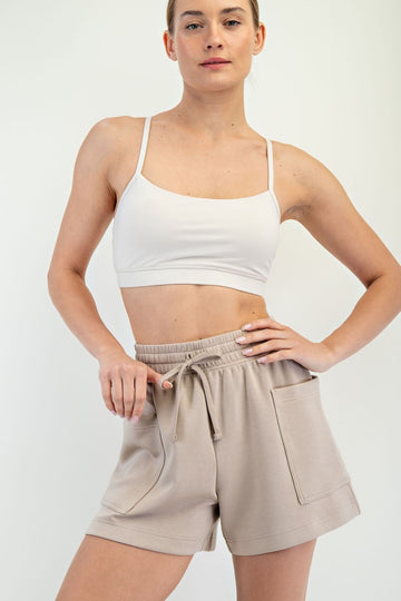 Taupe Patch Pocket Shorts