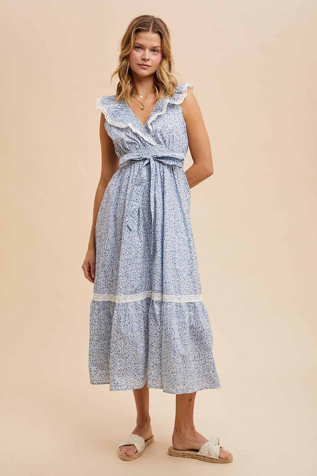 chinese dress ladies Women's Roma Bishop Sleeve Cotton Maxi Dress S/M/L/Customize Light Gray  MEAN BLVD main image 1