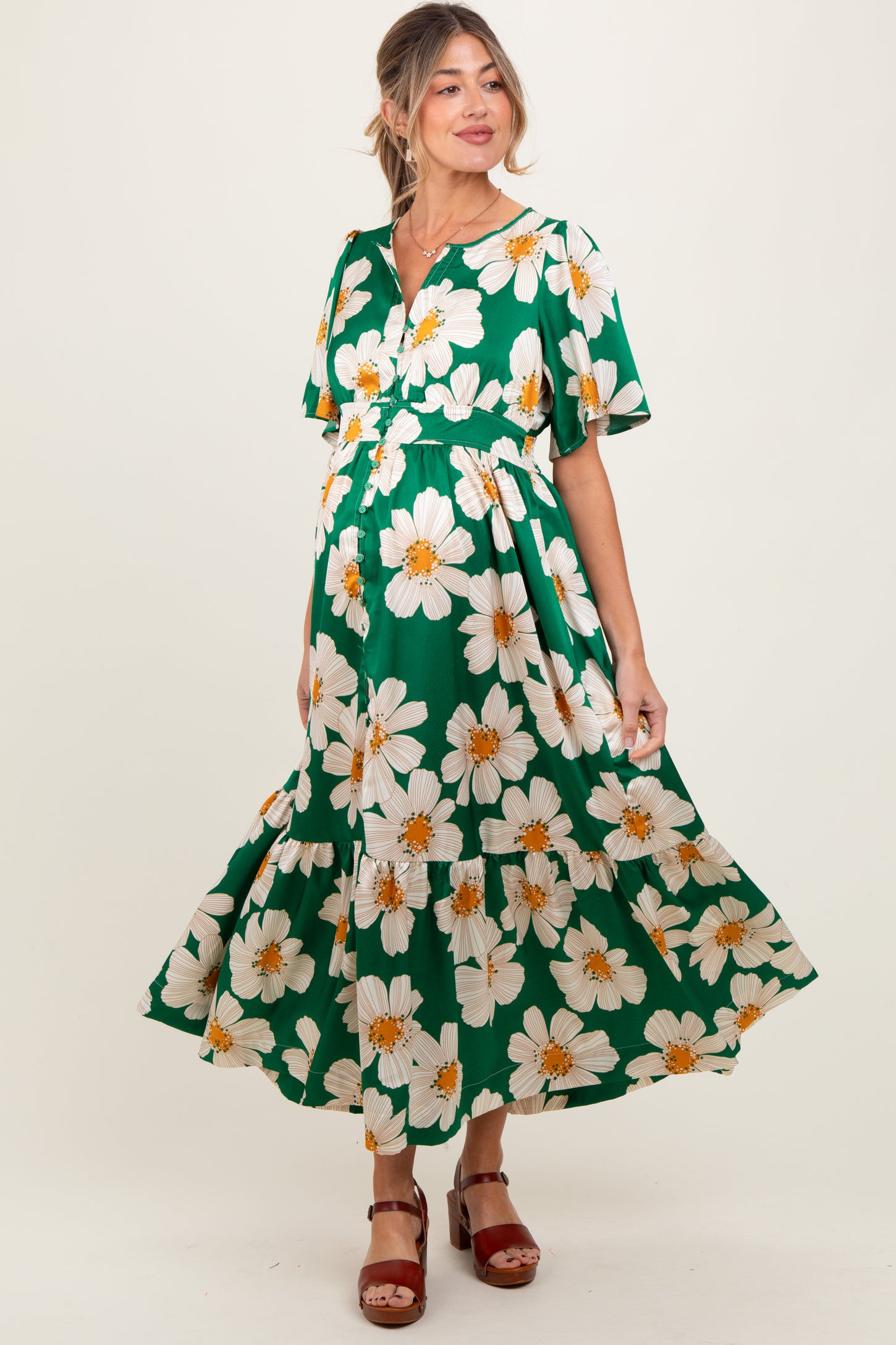 chinese dress ladies Women's Emerald Floral Dress main image 1