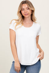 Ivory Round Neck Nursing Pocket T-Shirt