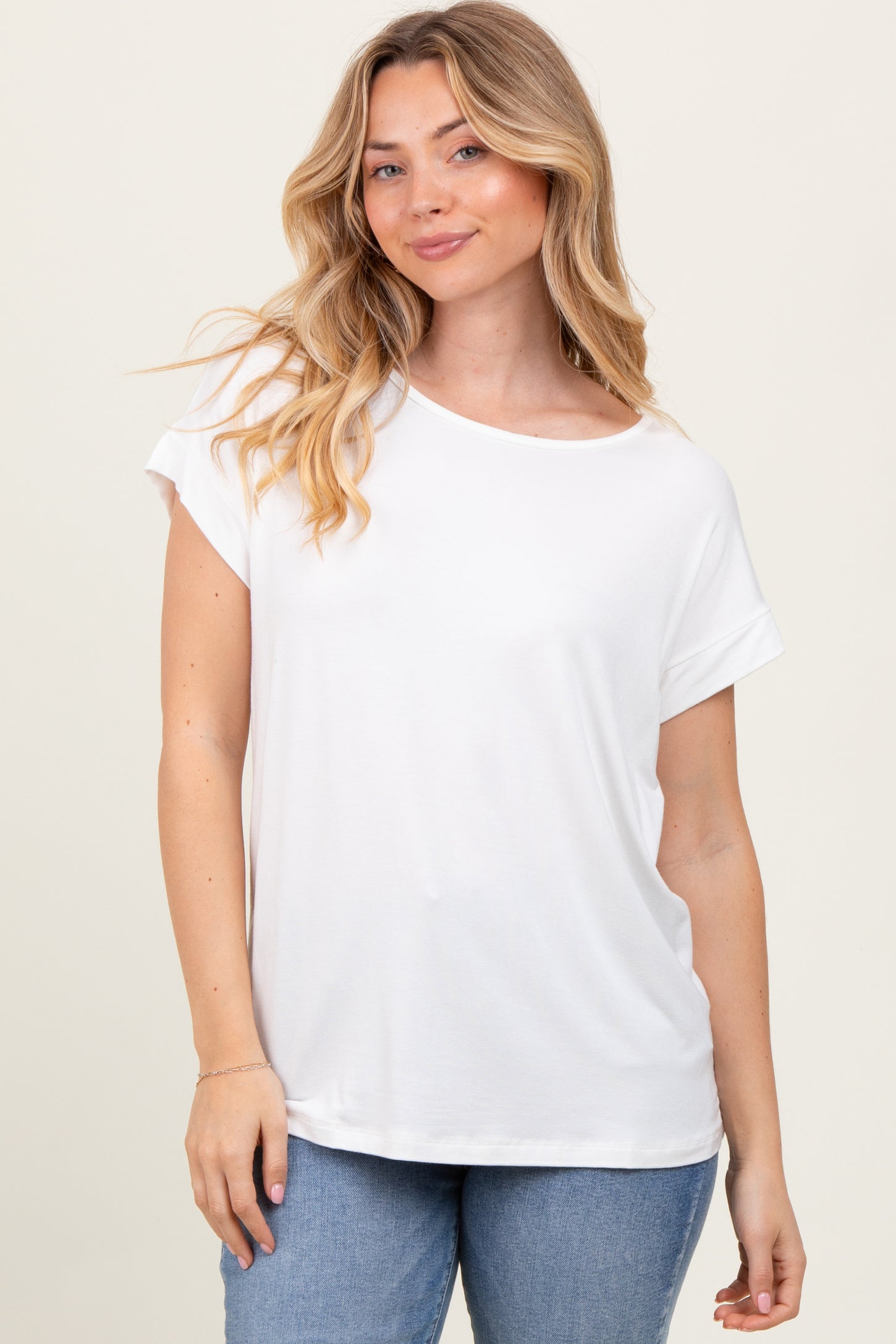 Ivory Key Hole Back Detail Maternity Top