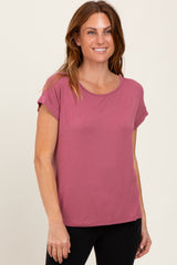 Mauve Key Hole Back Detail Top