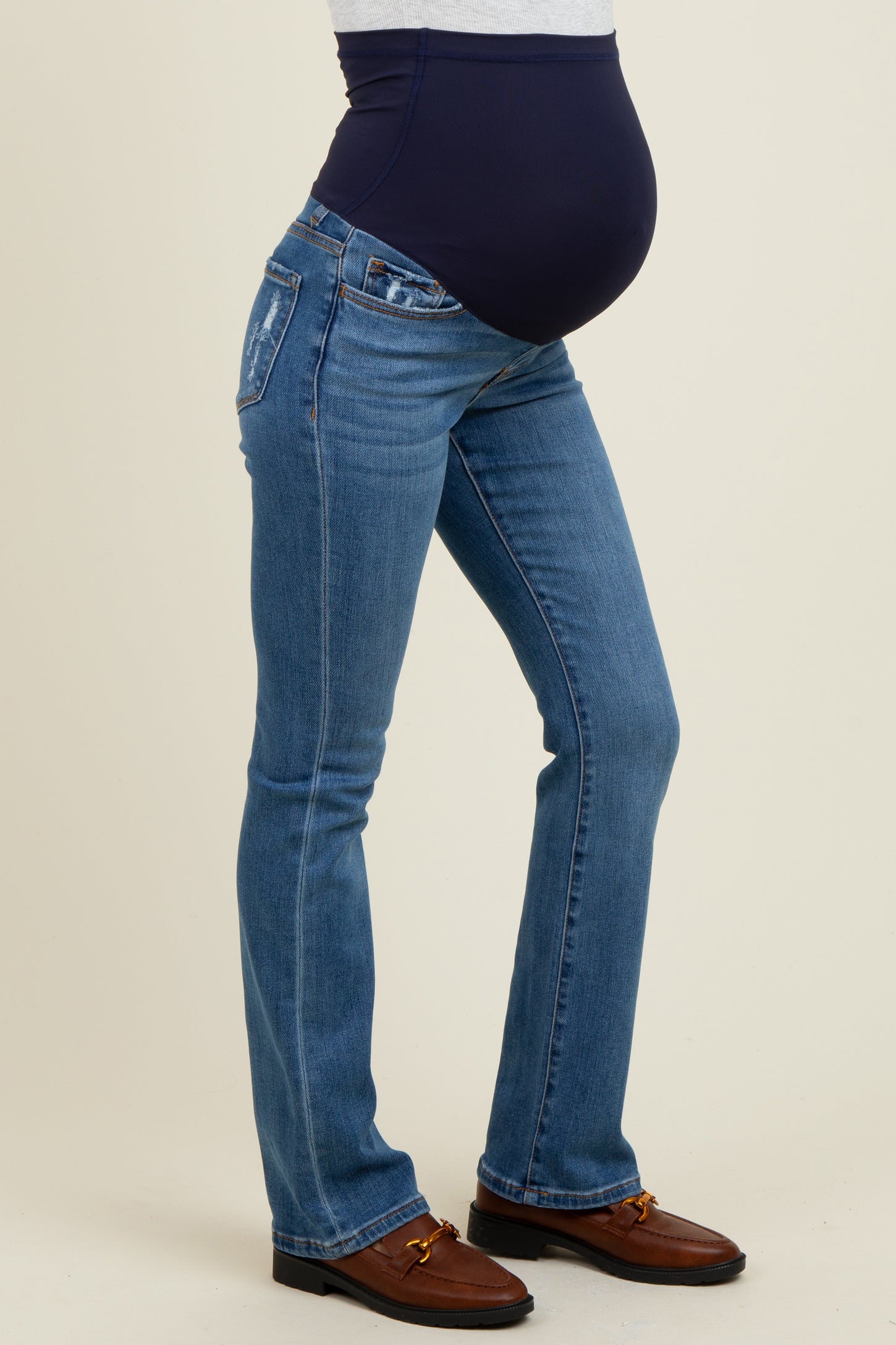 Blue Vintage Wash Slim Bootcut Maternity Jeans