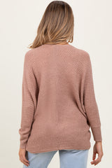Mocha Knit Open Front Maternity Cardigan