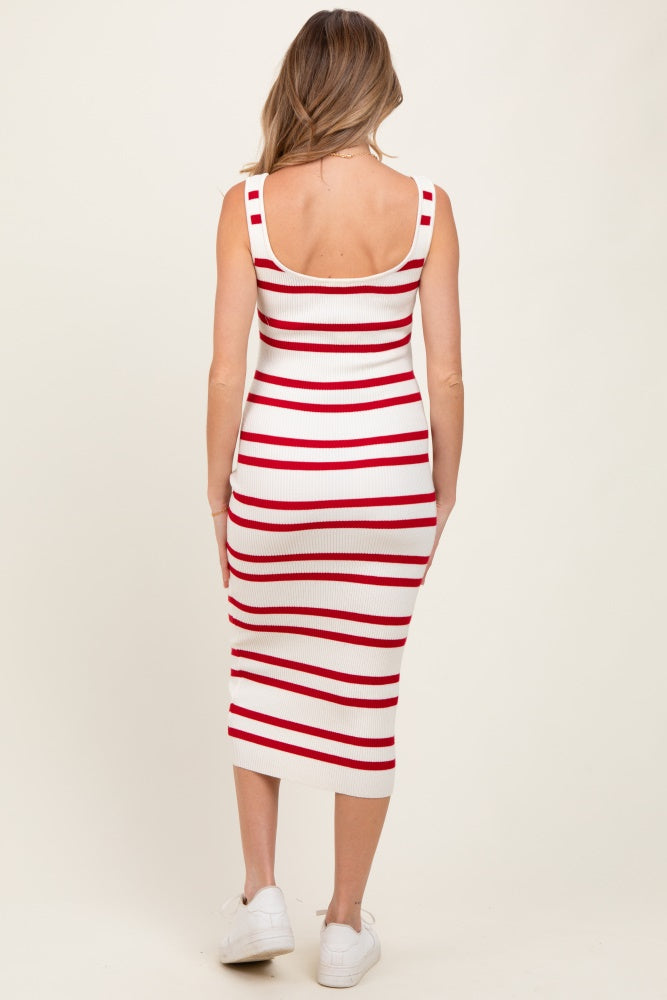 red and white striped maternity dress Maternity Sweater Dress Long Sleeve Collar V Neck Striped Midi Dress with Belt Baby Shower Photoshoot Wine Red M : Target