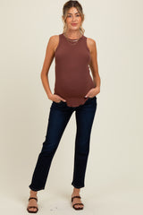 Navy Blue Classic Ankle Slim Straight Leg Maternity Jeans