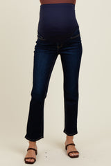 Navy Blue Classic Ankle Slim Straight Leg Maternity Jeans