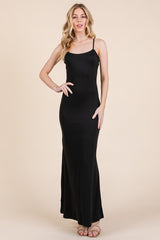Black Backless Fishtail Sleeveless Maxi Dress
