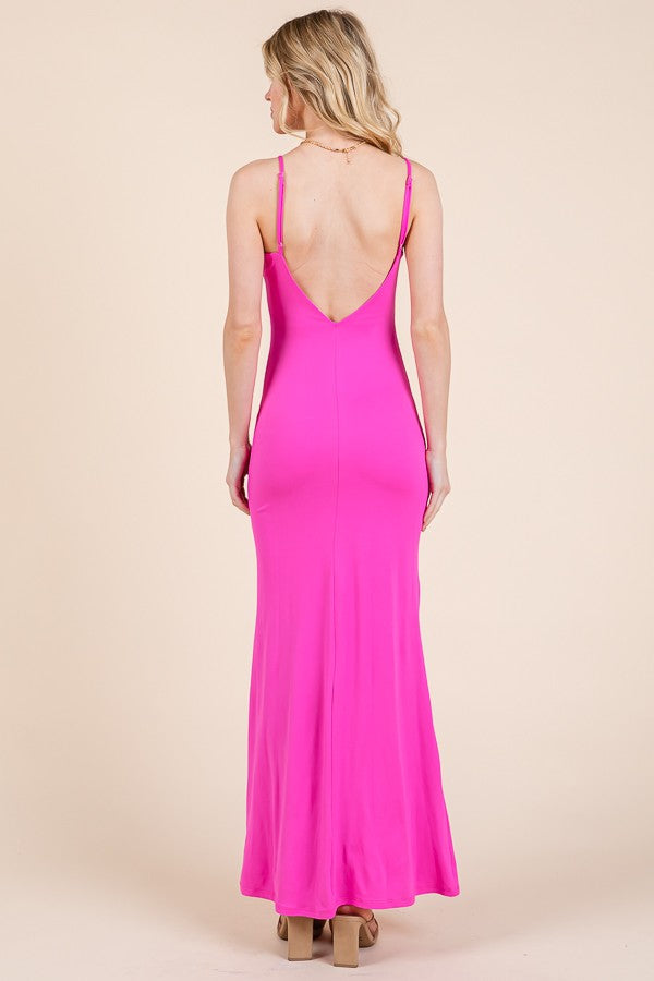 Fuchsia Backless Fishtail Sleeveless Maxi Dress PinkBlush Fuchsia Backless Fishtail Sleeveless Maxi Dress PinkBlush