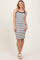 Cream/Black Striped Sleeveless Bodycon Knit Dress