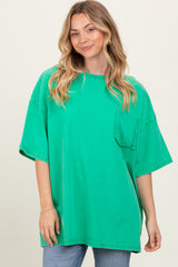 Green Faded Wash Short Sleeve Top