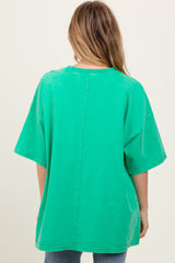 Green Faded Wash Short Sleeve Top