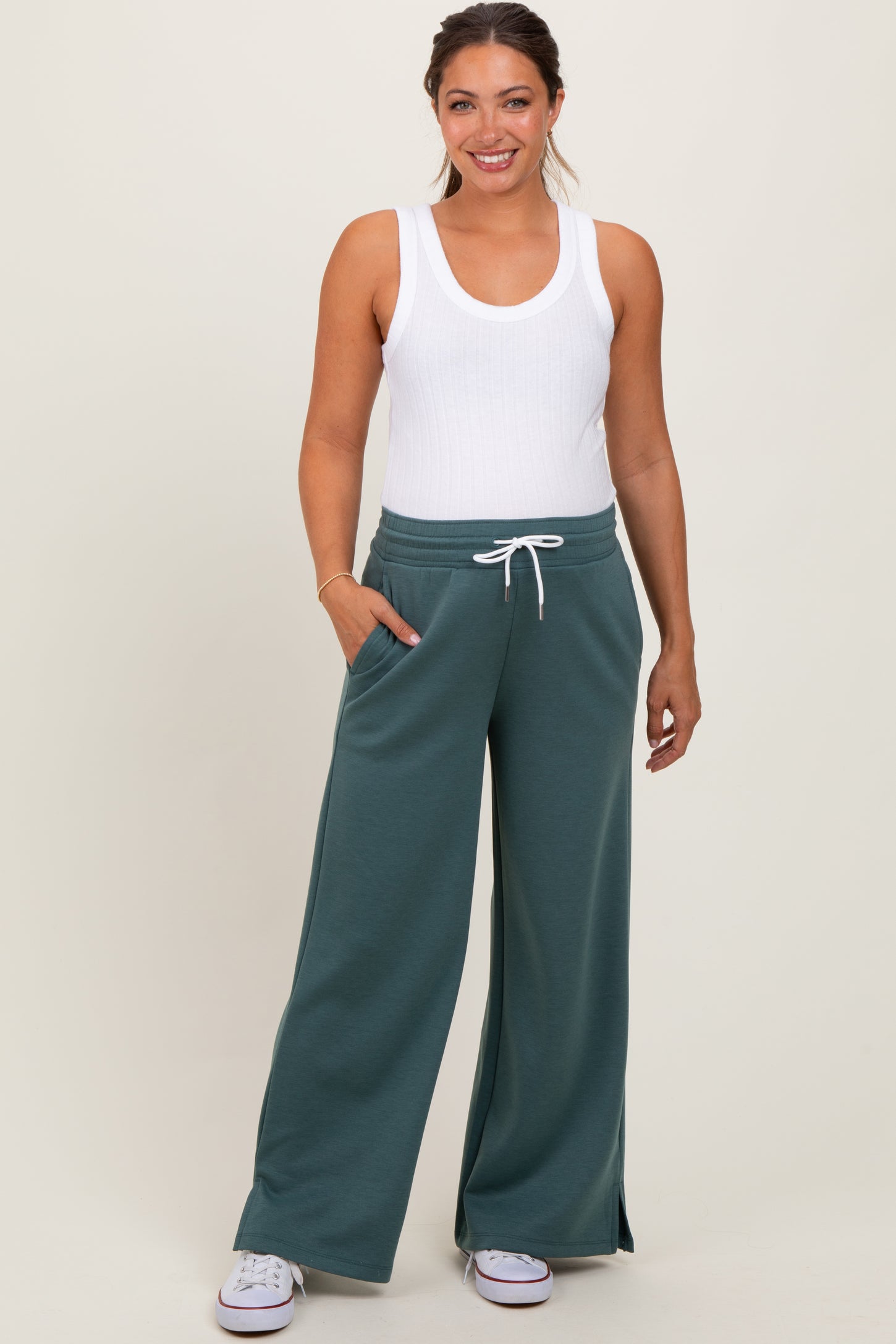 Teal Drawstring Maternity Lounge Pants