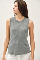 Heather Grey Basic Crew Neck Tank