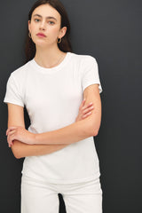 White Classic Crewneck Maternity T-Shirt