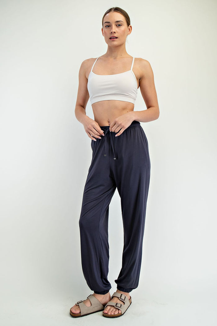 Charcoal Drawstring Jogger Pants