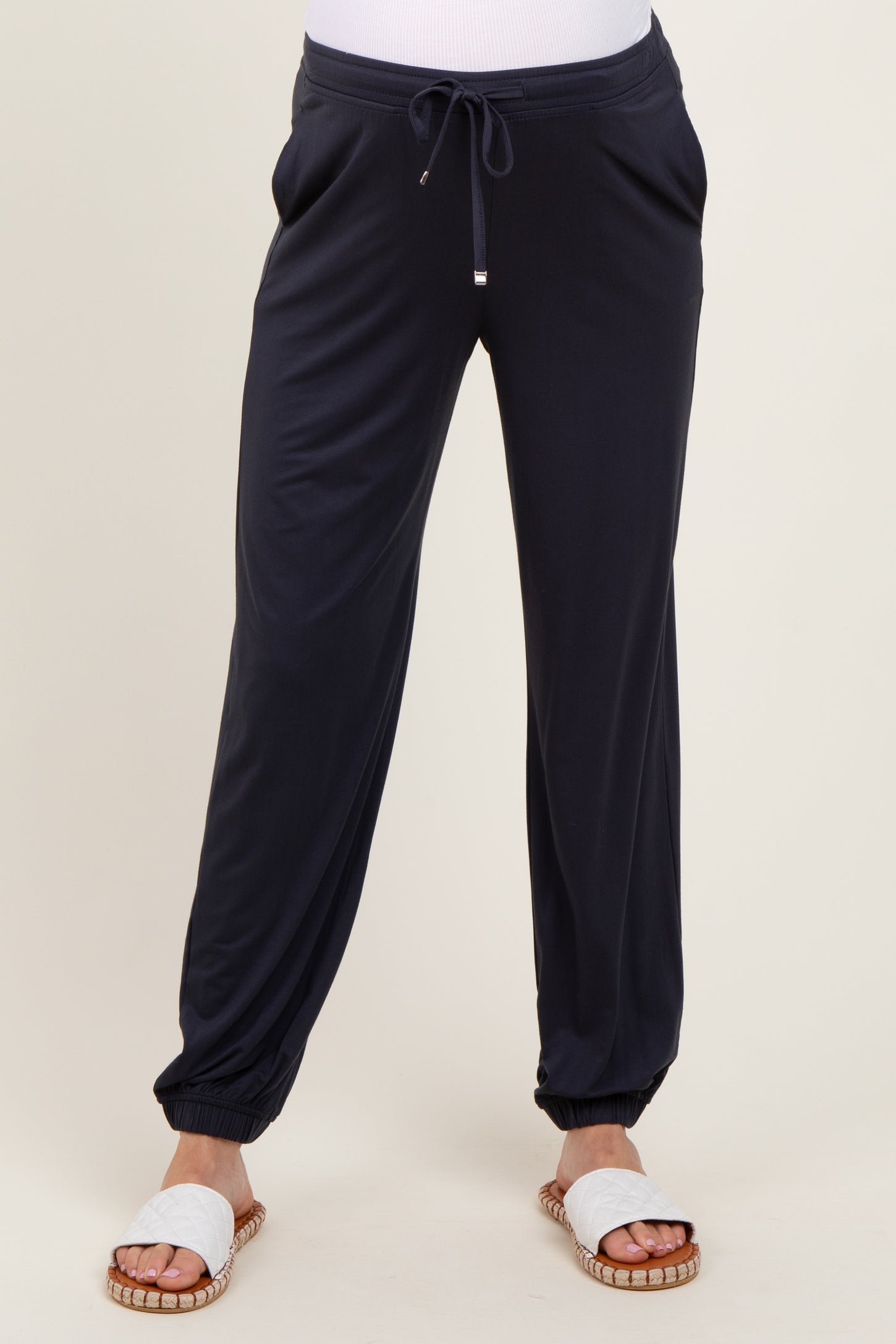 Charcoal Drawstring Maternity Jogger Pants