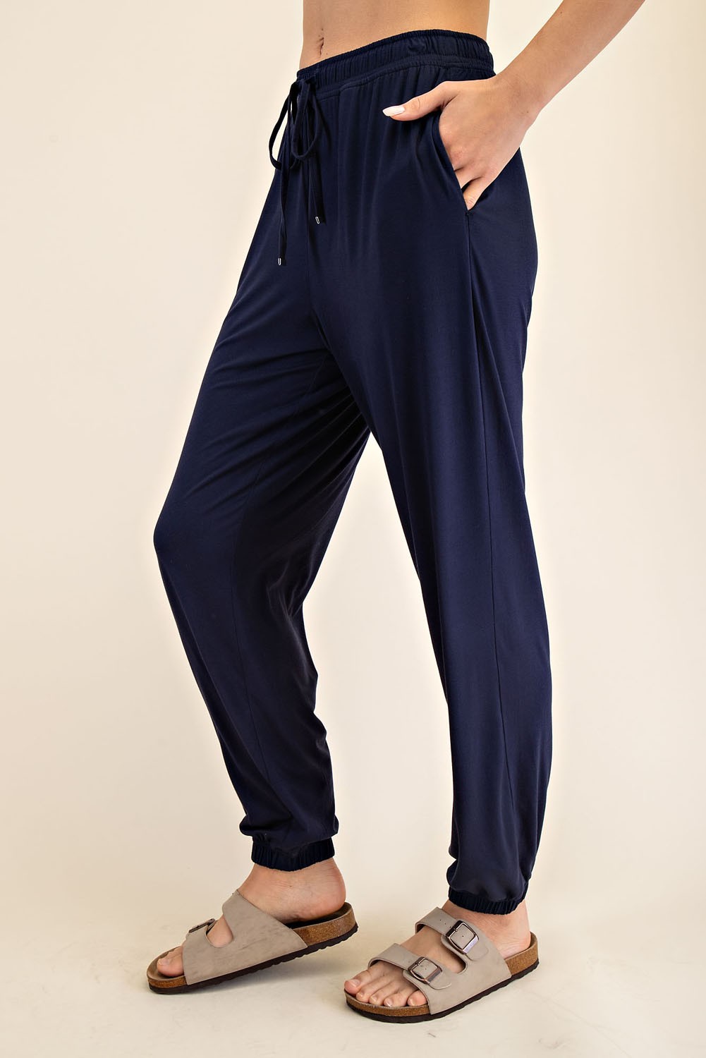 Navy Drawstring Jogger Pants