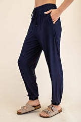 Navy Drawstring Jogger Pants
