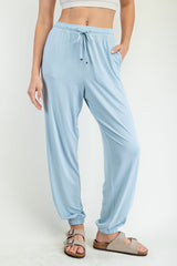 Light Blue Drawstring Jogger Pants