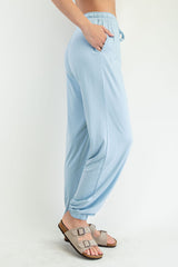 Light Blue Drawstring Jogger Pants