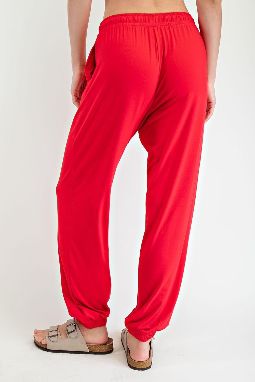 Red Drawstring Jogger Pants