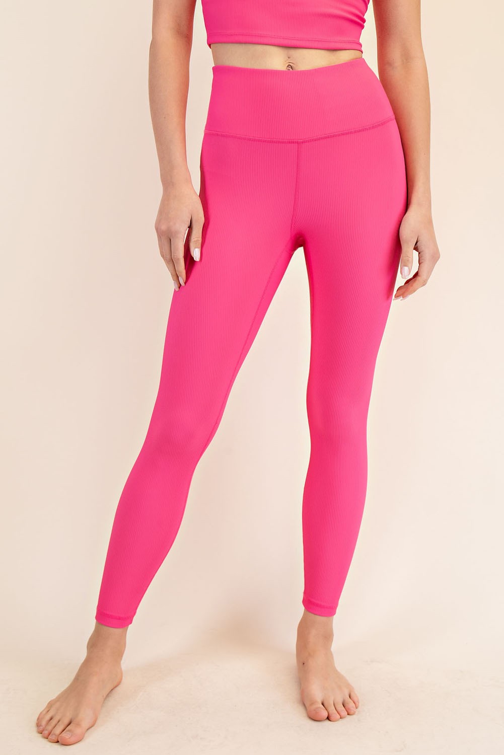 Fuchsia Ribbed Leggings