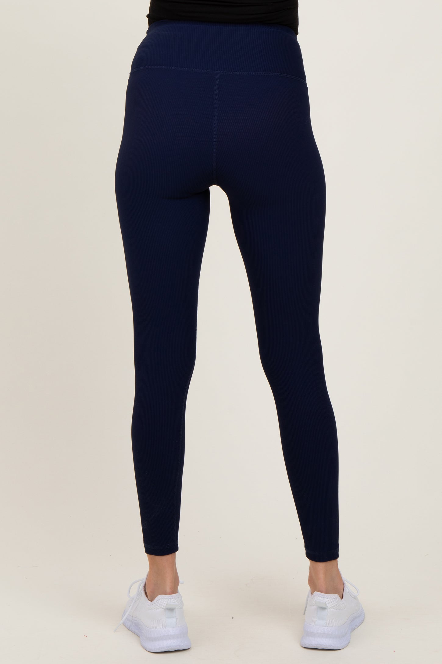 Navy Ribbed Maternity Leggings