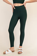Forest Green Ribbed Leggings
