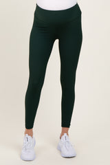 Forest Green Ribbed Maternity Leggings