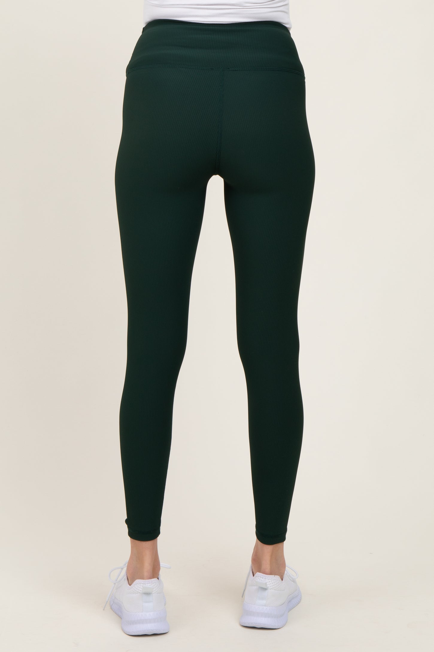 Forest Green Ribbed Maternity Leggings