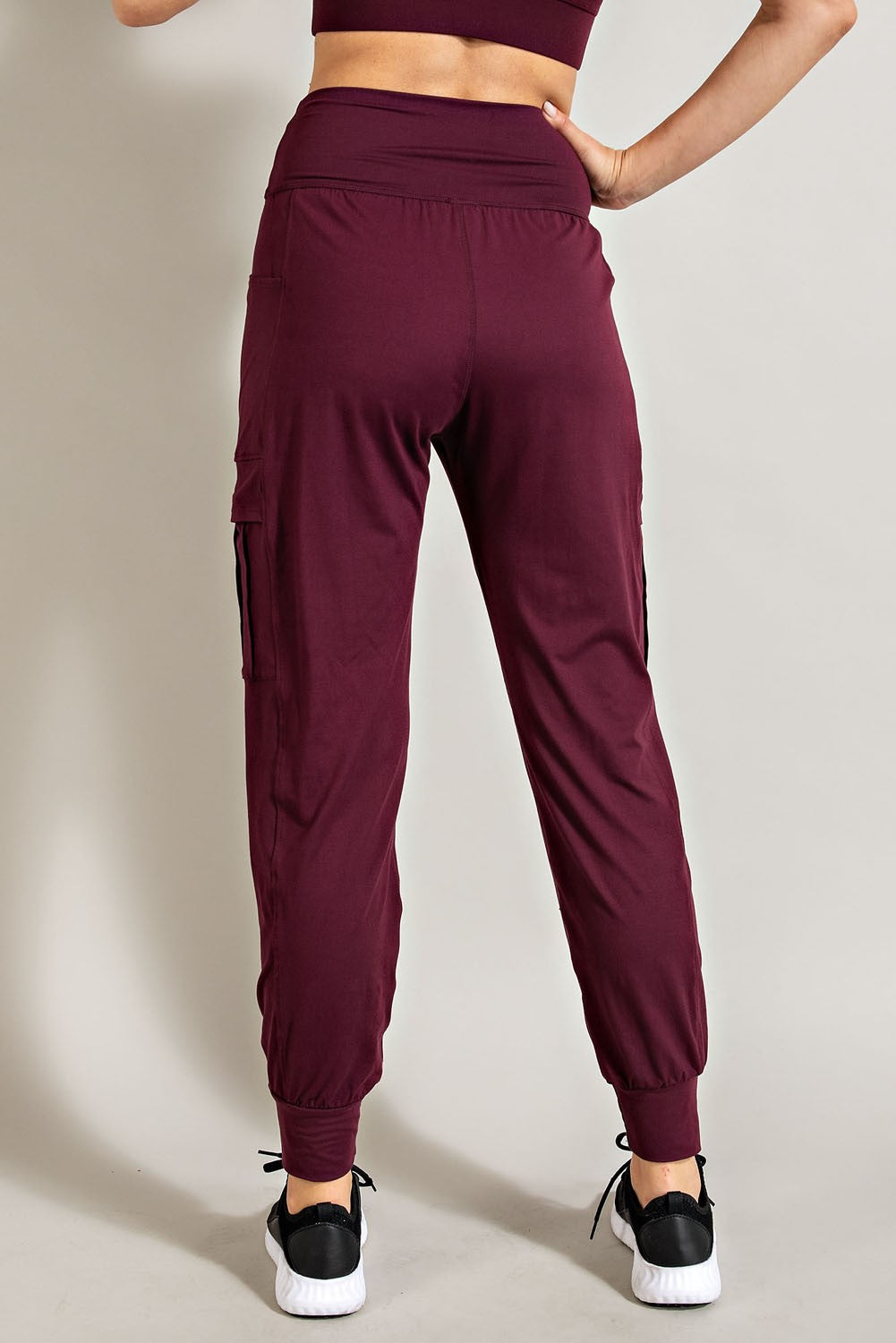 Burgundy Cargo Pocket Jogger Pants