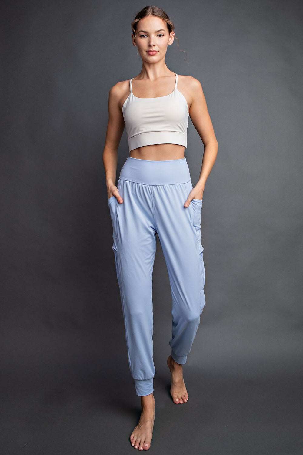 Light Blue Cargo Pocket Jogger Pants