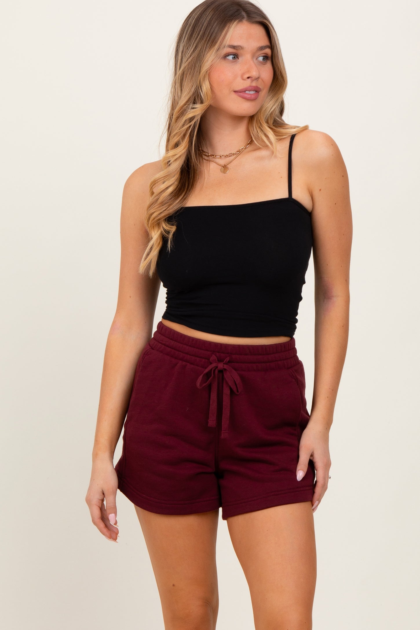 Burgundy Terry Shorts