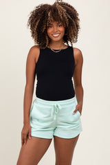 Mint Terry Maternity Shorts