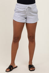 Heather Grey Terry Maternity Shorts
