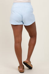 Light Blue Terry Maternity Shorts