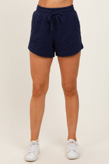 Navy Blue Terry Shorts