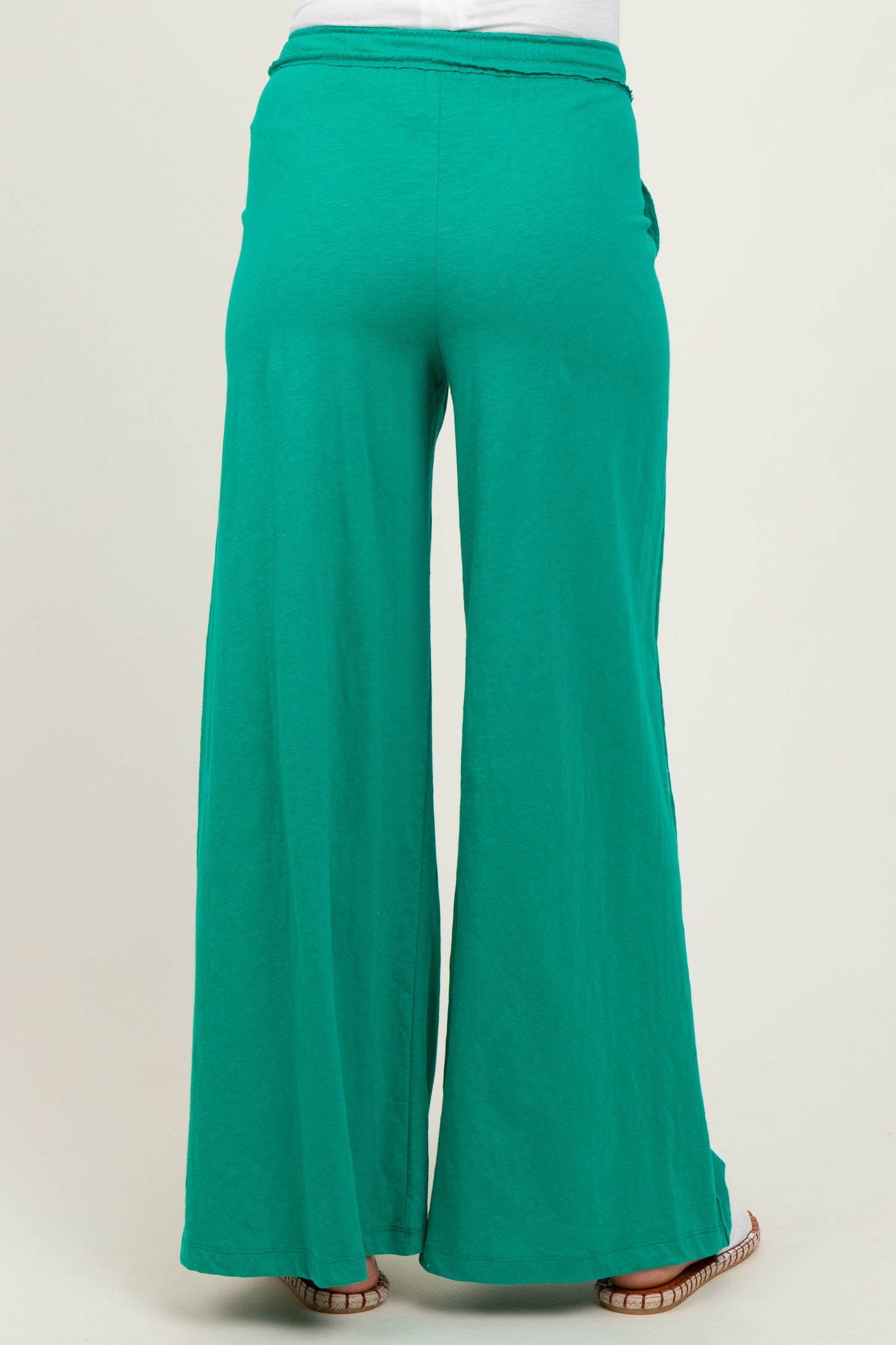 Green Drawstring Wide Leg Maternity Lounge Pant