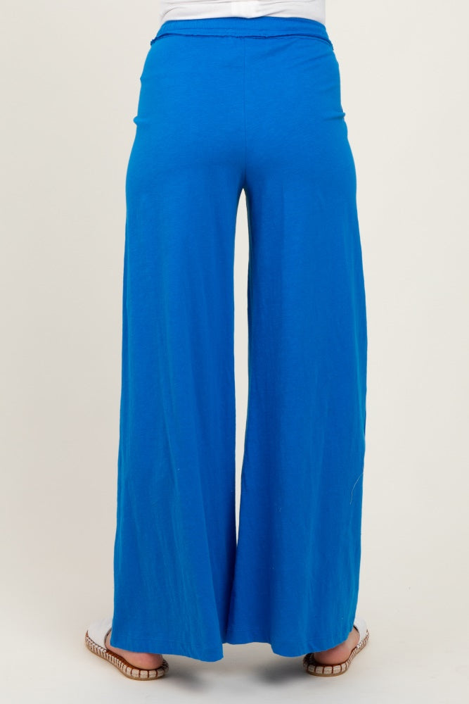 Royal Blue Drawstring Wide Leg Maternity Lounge Pant
